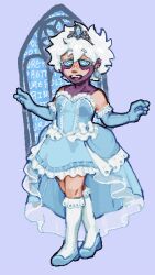 crossdressing dabi dress male_only malesub my_hero_academia pixel-chan-doodles princess scars solo spiral_eyes symbol_in_eyes text white_hair