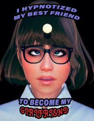 3d comic female_only glasses hypnosss open_mouth text