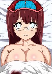  alicia_crystella bare_breasts bare_shoulders body_swap brain cleavage collarbone happy_trance how_not_to_summon_a_demon_lord huge_breasts large_breasts lying masane_amaha mind_break nightmare_fuel nude open_head operating_table possession robotization shiny_skin surgery white_eyes witchblade_(series) 