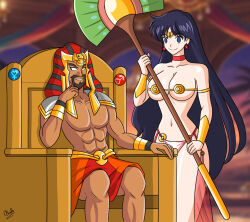  alerith complex_background femsub happy_trance harem_outfit isaad_(acc) large_breasts maledom original sailor_mars sailor_moon_(series) sitting spiral_eyes tan_skin 