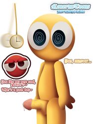  cum malesub original parody pendulum penis player_(hornstromp) rainbow_friends red_(rainbow_friends) spiral_eyes yellow_skin 
