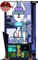  axlwolft brain brain_injection closed_eyes femsub furry microchip open_mouth pajamas panties porsha_crystal sing sleeping sleepwalking tech_control underwear 