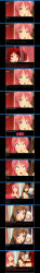 3d absurdres breasts brown_hair chelsea_(mc_trap_town) comic custom_maid_3d_2 empty_eyes glowing glowing_eyes happy_trance kamen_writer_mc large_breasts long_hair pink_hair red_eyes red_hair rina_(mc_trap_town) screenshot symbol_in_eyes text trigger white_hair