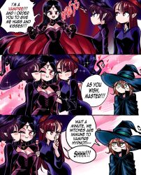  comic failed_hypnosis fangs female_only femdom femsub grs humor kissing original vampire witch witch_hat 
