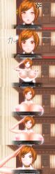  brown_hair empty_eyes erect_nipples exposed_chest expressionless kamen_writer_mc nipple_tweak nipples rika_(made_to_order) tagme trigger 