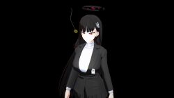  3d animated animated_gif black_hair blue_archive breasts coin crossed_eyes dagolord eye_roll femsub open_mouth pendulum pov pov_dom red_eyes rio_(blue_archive) sitting sleep_command sleeping trigger 