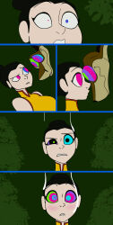  black_hair blush chichi clothed colorrings comic confused cum cum_on_body cum_on_hair disney dragon_ball dragon_ball_z dress femsub hair_buns kaa kaa_eyes maledom milf snake the_jungle_book 