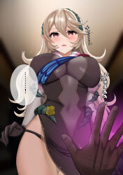  alternate_costume black_panties blonde_hair blush breasts brown_hair corrin_(fire_emblem) female_only femsub fire_emblem fire_emblem_fates fire_emblem_heroes flower gloves hairband japanese_text large_breasts long_hair looking_at_viewer nintendo panties red_eyes solo tara_(szzj7733) tattoo text translation_request underwear very_long_hair 