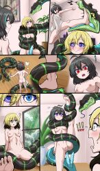  absurdres after_sex ahoge alice_(er-ikaa) angry anus ass barefoot bestiality black_hair blonde_hair blue_eyes blue_hair blush bottomless breasts clothed_exposure coils comic confused crossed_eyes cum cum_in_pussy dazed double_penis drool erect_nipples erection erika_(er-ikaa) feet femsub flexible foot_focus happy_trance heart humor hypnotic_eyes kaa_eyes kneeling maledom multicolored_hair multiple_girls myuk nail_polish navel_piercing non-human_penis nude open_mouth original penis piercing precum pussy pussy_juice red_eyes short_hair sitting small_breasts smile snake snake_penis spread_legs standing standing_split surprised sweat symbol toenail_polish topless towel trance_break undressing xerxes_(rctdelta20) yellow_eyes 
