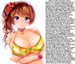  airegin416_(manipper) animated animated_eyes_only animated_gif blush breasts brown_hair caption female_only femdom hypnotic_eyes large_breasts looking_at_viewer love male_pov manip necklace pov pov_sub text 