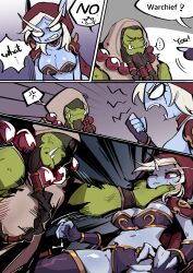  angry beard black_hair blue_skin butterbunny character_request choking closed_eyes comic dialogue elf elf_ears english_text femsub green_skin maledom one_eye_open orc orc_boy possession preview red_eyes speech_bubble sweat sylvanas_windrunner tagme text white_eyes world_of_warcraft 