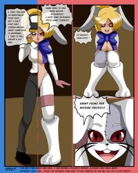 blonde_hair comic empty_eyes female_only femsub five_nights_at_freddy's five_nights_at_freddy's:_security_breach idpet nude ponytail split_personality tech_control text trigger vanessa_(five_nights_at_freddy's) vanny