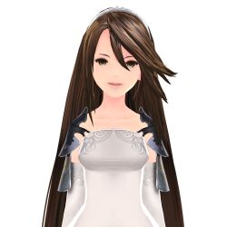 3d agnes_oblige bravely_default bravely_second brown_hair crystal empty_eyes female_only femsub hair_band happy_trance long_hair open_mouth