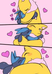  closed_eyes comic eye_color_change female_hypno femdom furry heart heterosexual hug hypno kissing love lucario malesub nintendo one_eye_open pink_background pink_eyes pokemon pokemon_(creature) pokemon_diamond_pearl_and_platinum pokemon_red_green_blue_and_yellow pokephilia powerandy purple_eyes simple_background spiral symbol wholesome 