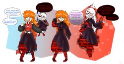 alternate_color_scheme alternate_costume alternate_hair_color alternate_hairstyle assimilation aura blue_eyes breast_expansion breasts comic corruption dialogue dress english_text eye_color_change female_only femdom femsub floating fusion glasses hair_covering_one_eye happy_trance large_breasts long_hair open_mouth orange_hair original pale_skin possession pyra_(spyralpyra) red_eyes sage_(sonic_frontiers) sequence short_hair smile sonic_frontiers sonic_the_hedgehog_(series) speech_bubble spyralpyra text transformation very_long_hair white_hair