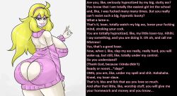  ass ass_focus blonde_hair breasts caption donkaqq female_only femdom hex_maniac humiliation hypnotic_ass large_breasts large_lips looking_at_viewer looking_back manip nintendo pokemon pokemon_x_and_y polishguy_(manipper) pov pov_sub text 