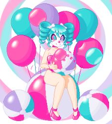  animated animated_gif balloon bangs bare_legs bare_shoulders blue_hair bubble choker claire_(sephirothkefka) clown clown_girl collarbone drill_hair drool fabius female_only femsub hair_ribbon happy_trance heart kaa_eyes legs leotard lipstick lipstick_mark long_hair makeup one-piece_swimsuit original sitting smile solo spiral_background spread_legs 