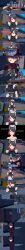  absurdres angry anoni_hypno aware black_background black_hair blush closed_eyes clothed dialogue ellen_joe english_text eye_roll glasses hair_covering_both_eyes maid maid_headdress milk mole multiple_boys nude open_mouth red_eyes short_hair simple_background squatting sweat text tongue tongue_out zenless_zone_zero 