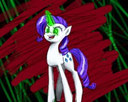 animals_only corruption curly_hair glowing glowing_eyes hooves horns horse krazykitty11 long_hair magic my_little_pony non-human_feet purple_hair rarity unicorn