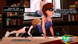  3d ass_worship elastigirl femsub happy_trance helen_parr leotard my_hero_academia ochaco_uraraka source_filmmaker spiral supercasket the_incredibles whitewash_eyes 