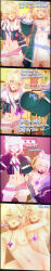  3d ahegao animal_ears blonde_hair blue_eyes blue_hair cbhm collar comic dog_girl fuwawa_abyssgard hololive hololive_english huge_breasts koikatsu! long_hair midriff mococo_abyssgard nude pink_eyes pink_hair short_hair sisters small_breasts text unusual_pupils 