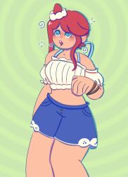 blue_eyes dazed drool femsub nintendo open_mouth pokemon red_hair skyla_(pokemon) spiral_eyes swirlysmiles tagme tube_top
