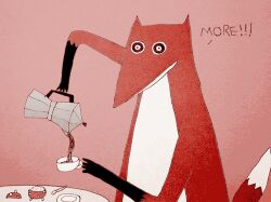  animals_only animated animated_gif bottomless dialogue expressionless fox_boy humor hypnotic_drink hypnotic_drug hypnotic_food kaa_eyes male_only malesub nude red_hair simple_background tail text topless 