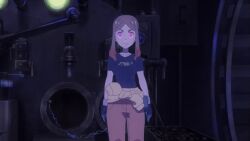 animated animated_gif brown_hair chicken_pose female_only femsub happy_trance long_hair mochi_dance multicolored_hair nintendo official open_mouth orla_(pokemon) pokemon pokemon_(anime) ponytail purple_eyes red_hair smile solo