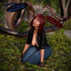  3d breasts clothed confused dialogue disney femsub hypnotic_eyes kaa kaa_eyes lompich red_hair snake text the_jungle_book 