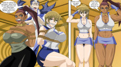  alexis_rhodes before_and_after blonde_hair bondage brown_hair collar dark_skin empty_eyes enemy_conversion femsub happy_trance muscle_girl pikname45 society_of_light tania_(yu-gi-oh!) yu-gi-oh! yu-gi-oh!_gx 