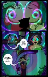  animal_ears bbw black_hair breasts cat_ears cat_girl cat_tail chubby cleavage dialogue divya_(lostjunglegirl) female_only femdom femsub fingering hypnotic_breasts masturbation multiple_girls naga_girl nipples original orkart purple_hair ring_eyes sahvi_(orkart) scar short_hair snake_girl tail text 