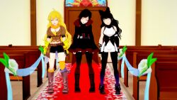  black_hair blake_belladonna blonde_hair femsub hypnobrother long_hair ruby_rose rwby short_hair sleeping standing yang_xiao_long 