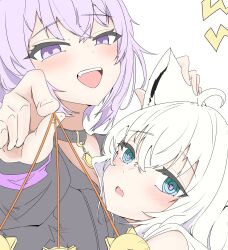  blue_eyes cat_ears cat_girl collar dazed femdom femsub fubuki_shirakami hand_on_head heart heart_eyes hololive okayu_nekomata open_mouth pendulum purple_eyes purple_hair siw_0208 sketch smug spiral spiral_eyes symbol_in_eyes virtual_youtuber white_hair 