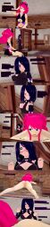  absurdres animal_ears aware black_eyes black_hair blue_eyes cat_ears censored closed_eyes clothed cyanstargazer dialogue english_text fairy_tail fake_animal_ears female_only hair_covering_one_eye long_hair multicolored_eyes multiple_girls nude purple_eyes pussy sherry_blendy text 
