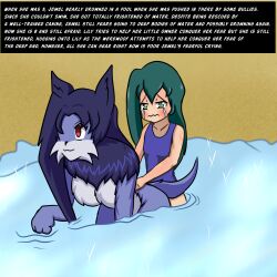 caption dog_pose femsub furry idpet jewel_(niceguy) original pet_play text transformation werewolf xiana_(niceguy)