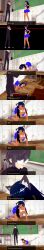  absurdres angry animal_ears anoni_hypno aware body_control cat_ears closed_eyes clothed confused dancing dialogue english_text fake_animal_ears femsub glasses hayase_nagatoro ijiranaide_nagatoro-san kneeling maledom midriff one_eye_open phone ping red_eyes short_hair tan_lines tan_skin text 