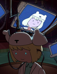 adventure_time blonde_hair brain_injection discount_supervillain femsub glowing_eyes hat minerva_campbell robot smile solo tech_control