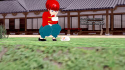 3d ranma_1/2 ranma_saotome_(female) red_hair slime smile sonrio12 text 