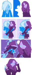 absurdres blue_skin female_only femdom femsub hugothetroll kissing possession purple_skin