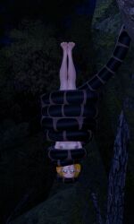  3d blonde_hair bottomless braid breasts catalepsy coils disney elf elf_ears jungle kaa kaa_eyes navel nintendo nipples nude pepezacookarooni princess_zelda snake the_jungle_book the_legend_of_zelda topless 