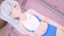  3d animated animated_eyes_only animated_gif austinrose78 femsub rwby spiral_eyes tagme weiss_schnee white_hair 