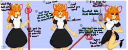  ceroba_ketsukane dialogue english_text femsub fox_girl furry happy_trance heart_eyes itzusesh maid pendulum sequence skirt_lift tagme text tray undertale undertale_yellow 