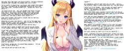 blonde_hair blue_eyes bragging breasts caption choco_yuzuki cleavage clothed countdown demon_girl elf_ears femdom hololive horns large_breasts long_hair looking_at_viewer manip monster_girl open_mouth orgasm_command pensukeo pov pov_sub refon_(manipper) smile tattoo text very_long_hair virtual_youtuber wings