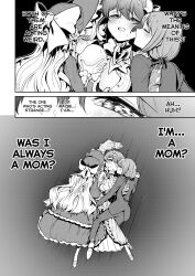  age_regression breast_feeding breast_sucking breasts comic copyright_request female_only femsub greyscale tagme text 