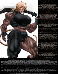 altered_common_sense blue_ogre caption caption_only cat_girl demon dialogue english_text futasub huge_breasts humiliation maledom manip muscle_futa stewarone_(manipper) sword text thick_thighs