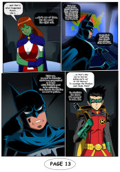 batman batman_(series) comic dc_comics dialogue dlobo777 english_text green_skin long_hair miss_martian red_hair robin text vampire young_justice