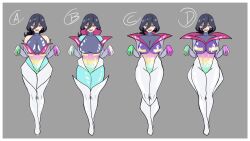 black_hair clothed earrings female_only femsub grey_background hex_maniac long_hair malamar_outfit nintendo pokemon pokemon_legends_z-a romulproduce sharp_teeth simple_background solo wide_hips