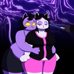  absurdres bbw breasts cat_girl catti_(deltarune) catty_(undertale) deltarune dr._chaos fat femdom femsub furry hypnotic_light hypnotized_assistant open_mouth smile spiral_eyes symbol_in_eyes tech_control undertale 