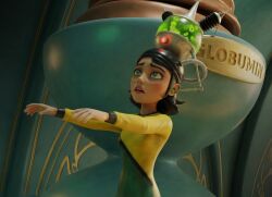 ai_art beautiful_gorgeous brain_injection helmet jimmy_neutron_(series) tech_control tight_clothing uniform yolkian zombie_walk