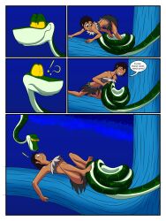  black_hair dark_skin dialogue disney emperorcheese kaa luz_noceda snake text the_jungle_book the_owl_house trance_break 